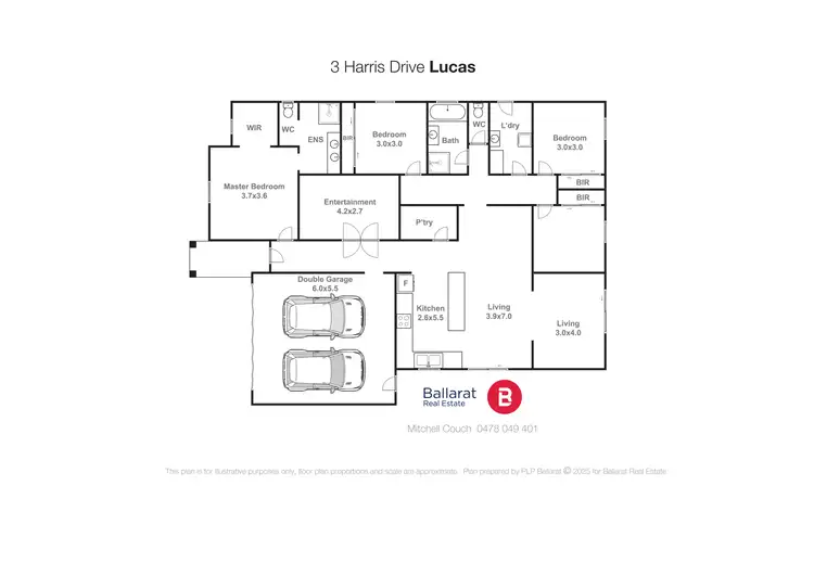 Floorplan of Homely house listing, 3 Harris Drive, Lucas VIC 3350