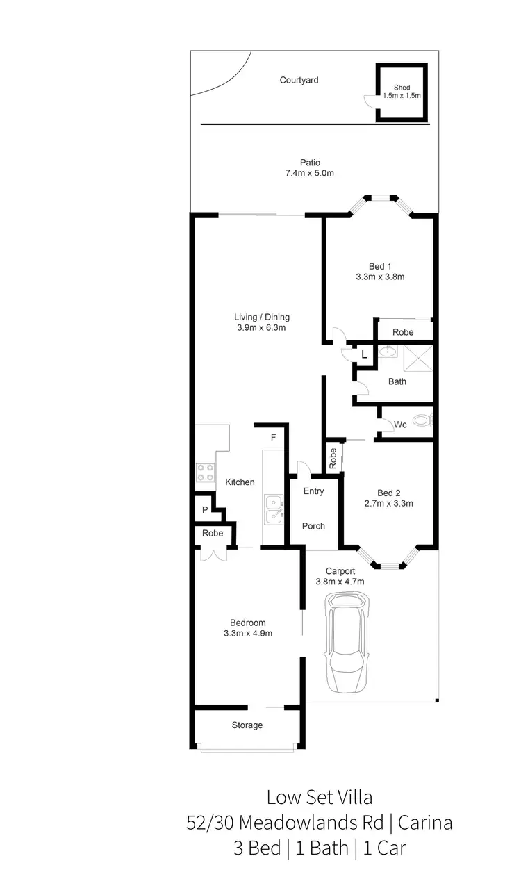Floorplan of Homely townhouse listing, 52/30 Meadowlands Road, Carina QLD 4152