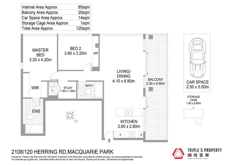 Floorplan of Homely apartment listing, 2008/120 Herring Road, Macquarie Park NSW 2113