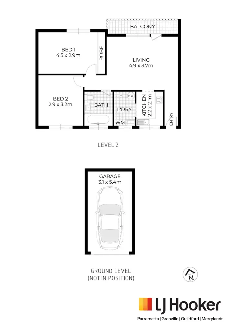 Floorplan of Homely unit listing, 16/34 Addlestone Road, Merrylands NSW 2160