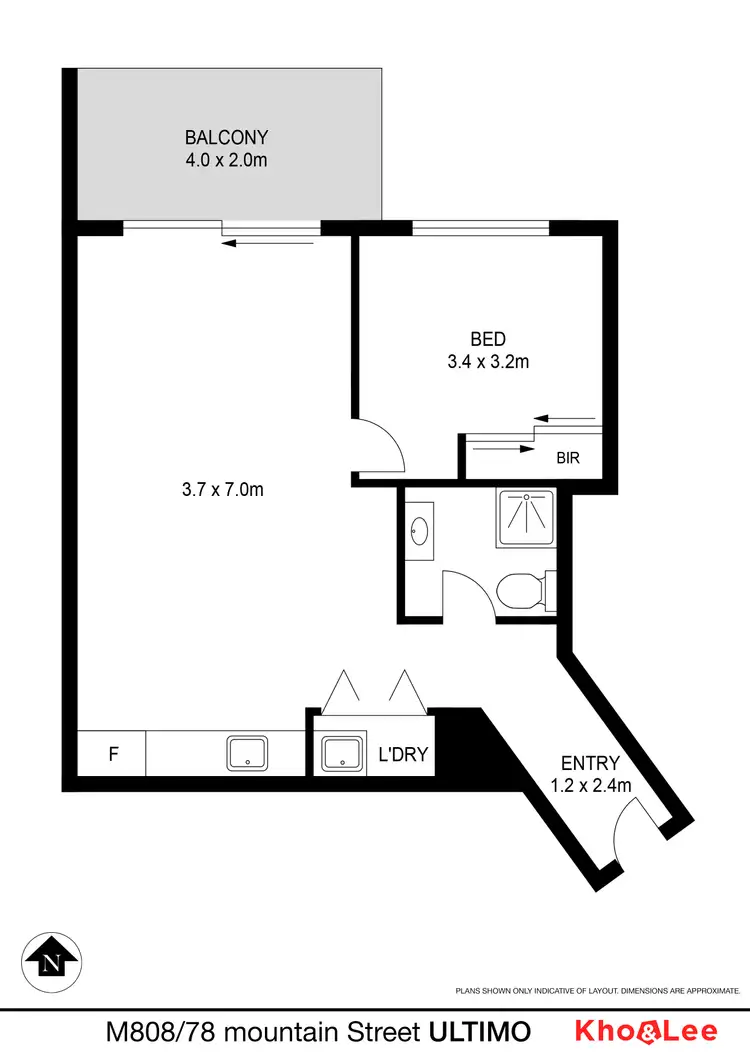 Floorplan of Homely unit listing, 808/78 Mountain Street, Ultimo NSW 2007