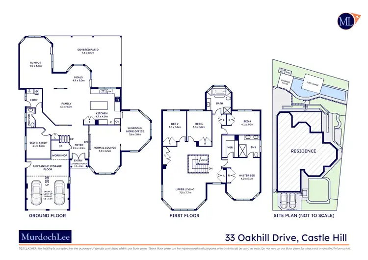 Floorplan of Homely house listing, 33 Oakhill Drive, Castle Hill NSW 2154