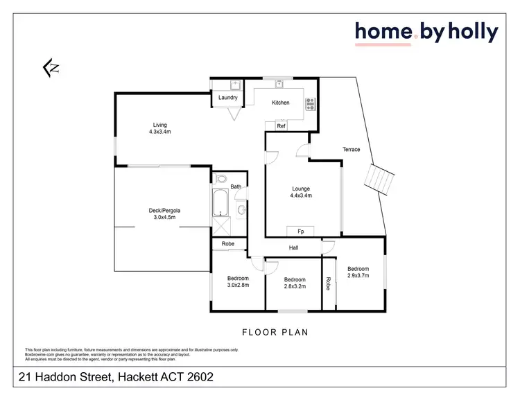 Floorplan of Homely house listing, 21 Haddon Street, Hackett ACT 2602