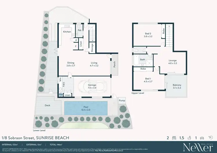 Floorplan of Homely townhouse listing, 1/8 Sobraon Street, Sunrise Beach QLD 4567