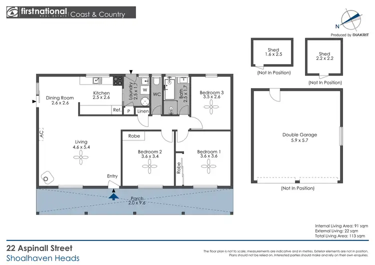 Floorplan of Homely house listing, 22 Aspinall Street, Shoalhaven Heads NSW 2535