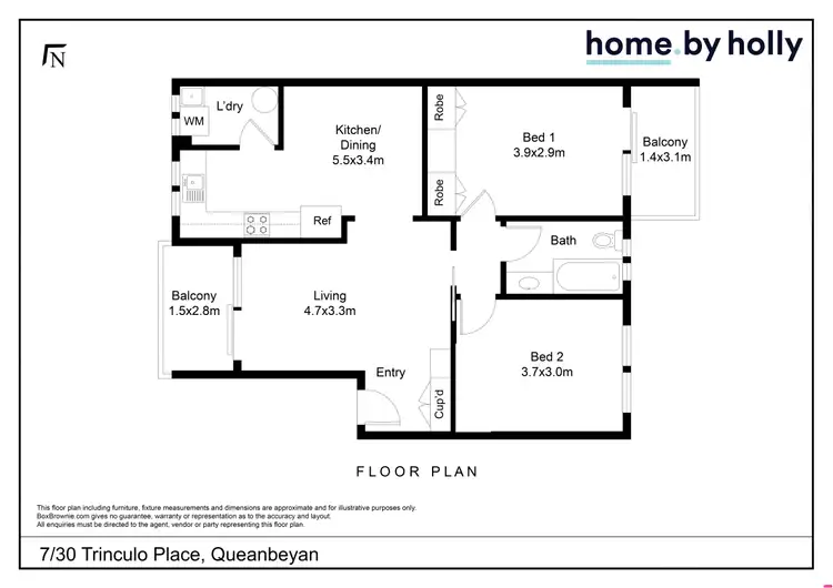 Floorplan of Homely apartment listing, 7/30 Trinculo Place, Queanbeyan East NSW 2620