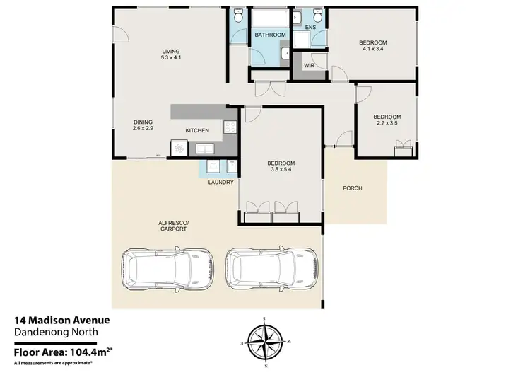 Floorplan of Homely house listing, 14 Madison Avenue, Dandenong North VIC 3175