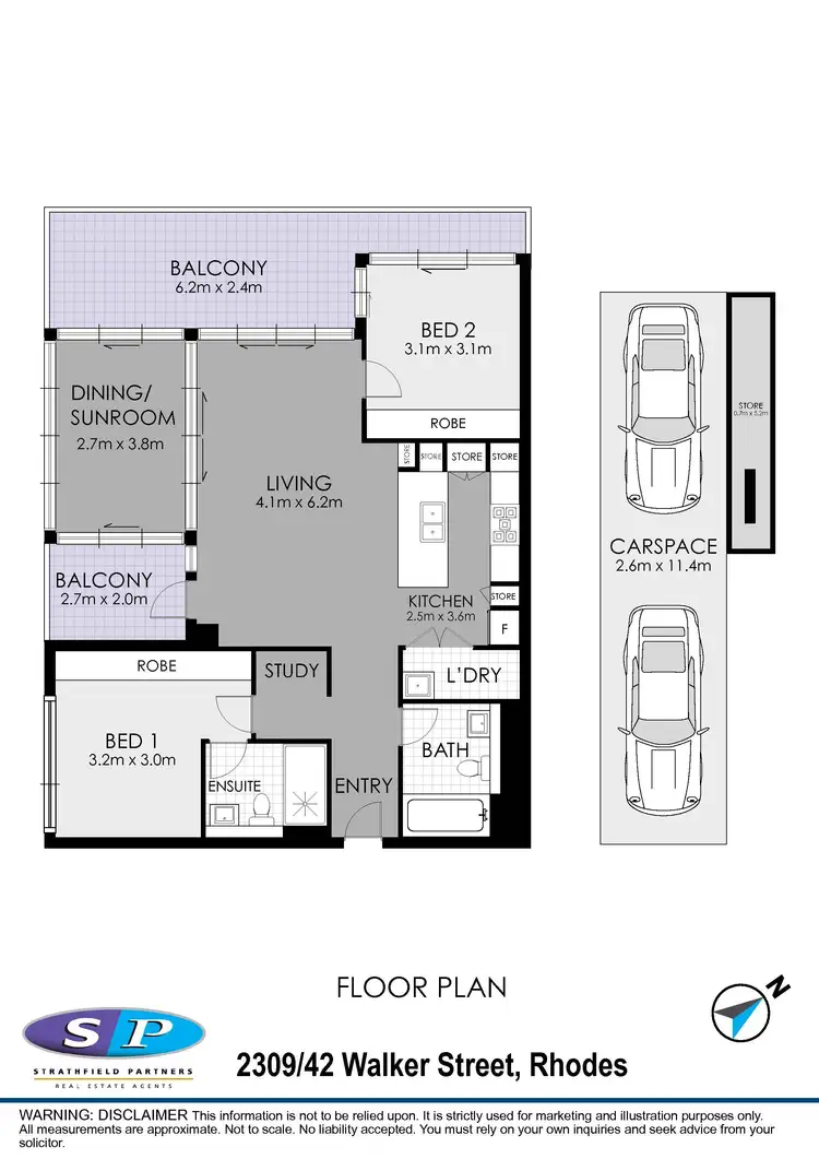 Floorplan of Homely apartment listing, 2309/42 Walker Street, Rhodes NSW 2138