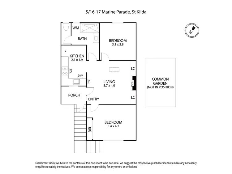Floorplan of Homely apartment listing, 5/16-17 Marine Parade, St Kilda VIC 3182