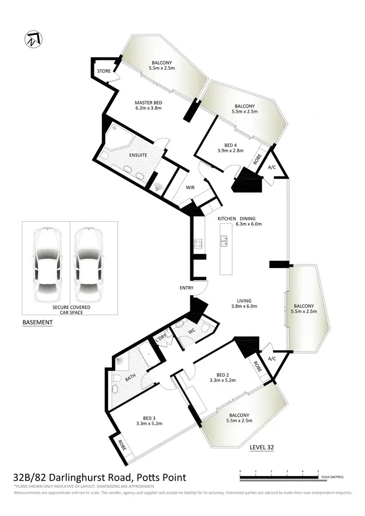 Floorplan of Homely apartment listing, Level 32/32B/82-94 Darlinghurst Road, Potts Point NSW 2011
