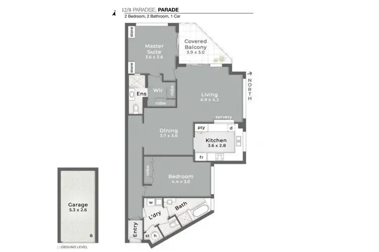 Floorplan of Homely apartment listing, 12/8 Paradise Parade, Paradise Point QLD 4216