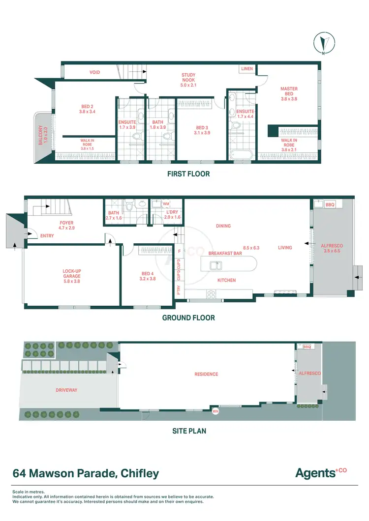 Floorplan of Homely semi-detached listing, 64A Mawson Parade, Chifley NSW 2036
