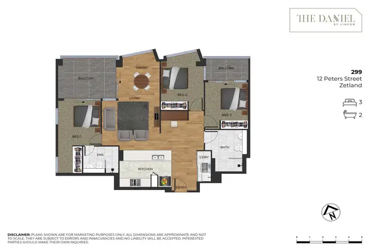 Floorplan of Homely apartment listing, 299/12 Peters Street, Zetland NSW 2017