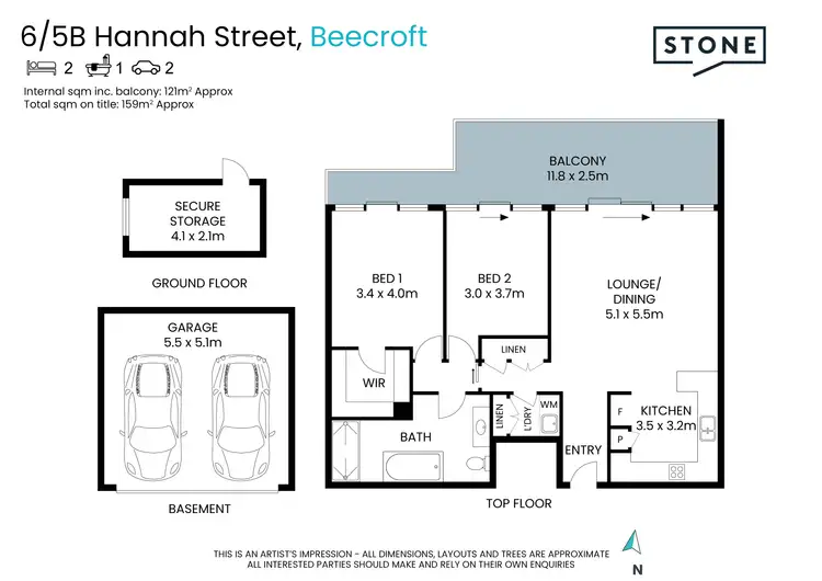 Floorplan of Homely apartment listing, 6/5B Hannah Street, Beecroft NSW 2119