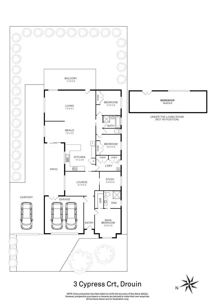 Floorplan of Homely house listing, 3 Cypress Court, Drouin VIC 3818