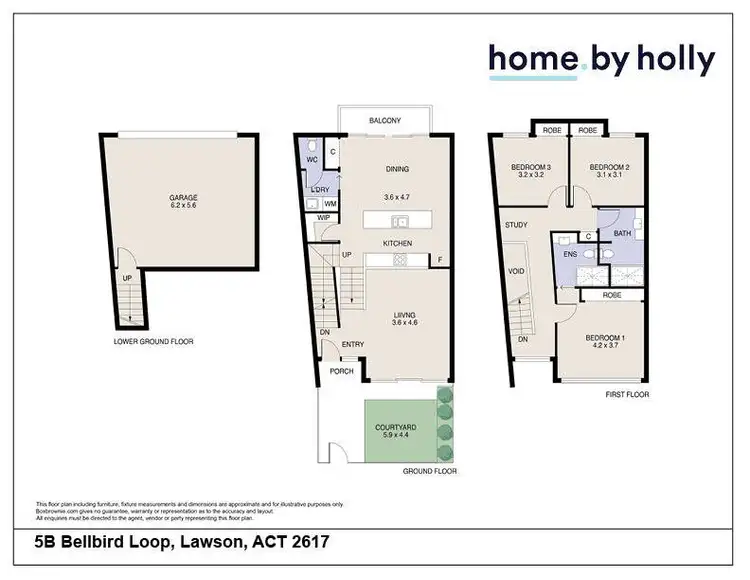 Floorplan of Homely townhouse listing, 5b Bellbird Loop, Lawson ACT 2617