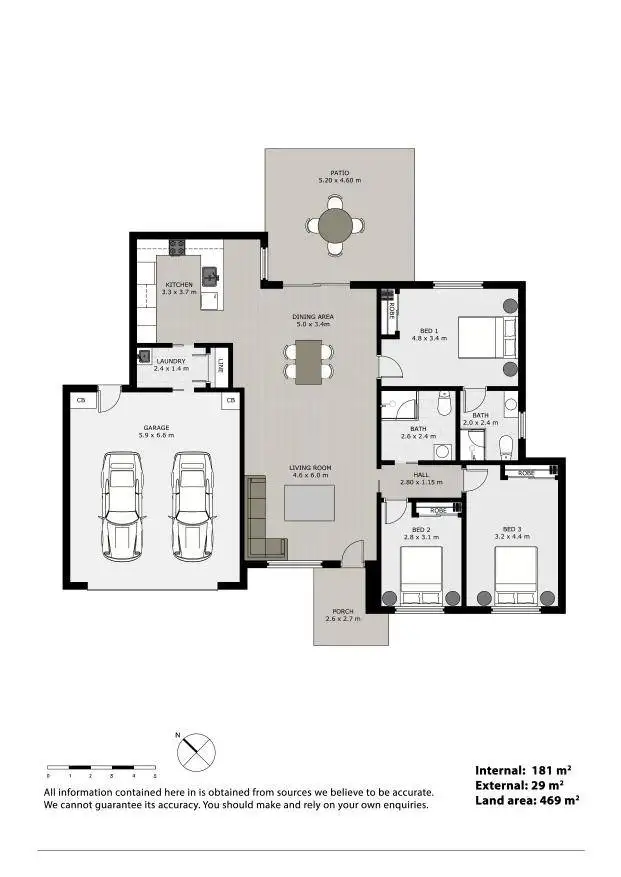 Floorplan of Homely semi-detached listing, 18 Evesham Circuit, Tamworth NSW 2340
