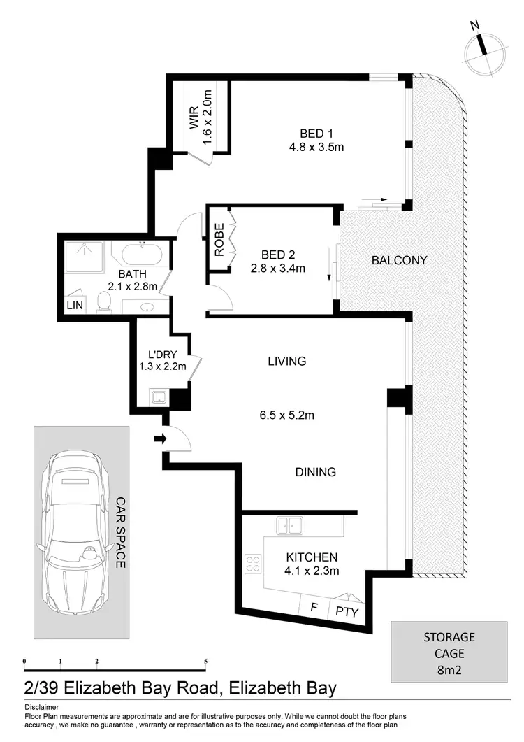 Floorplan of Homely apartment listing, 2/39 Elizabeth Bay Road, Elizabeth Bay NSW 2011