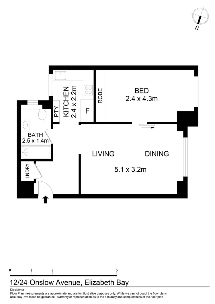 Floorplan of Homely apartment listing, 12/24 Onslow Avenue, Elizabeth Bay NSW 2011
