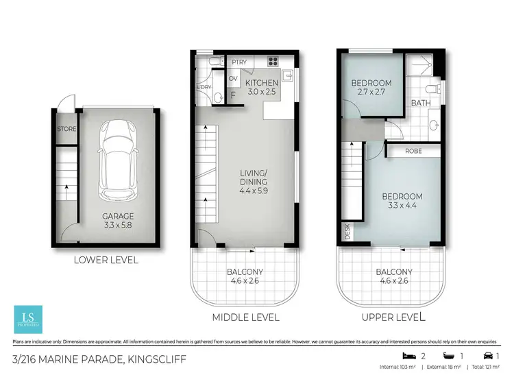 Floorplan of Homely unit listing, 3/216 Marine Parade, Kingscliff NSW 2487