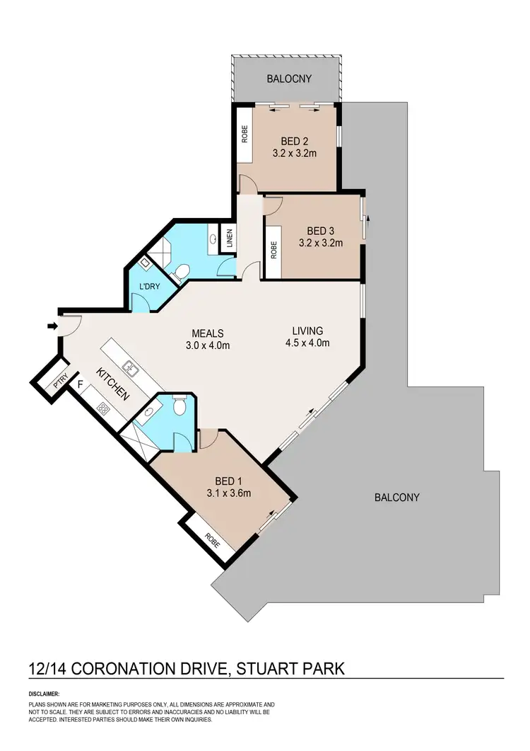 Floorplan of Homely unit listing, 12/14 Coronation Drive, Stuart Park NT 820