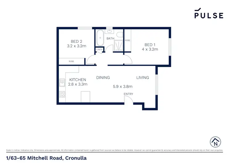Floorplan of Homely unit listing, 1/63-65 Mitchell Road, Cronulla NSW 2230