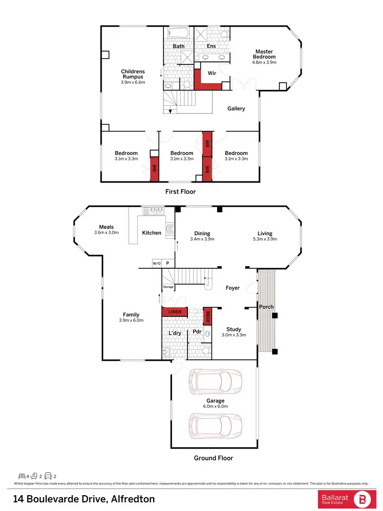Floorplan of Homely house listing, 14 Boulevarde Drive, Alfredton VIC 3350