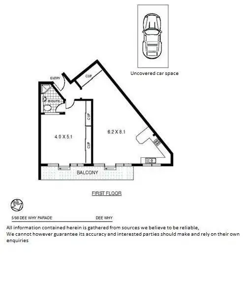 Floorplan of Homely unit listing, 5/98 Dee Why Parade, Dee Why NSW 2099
