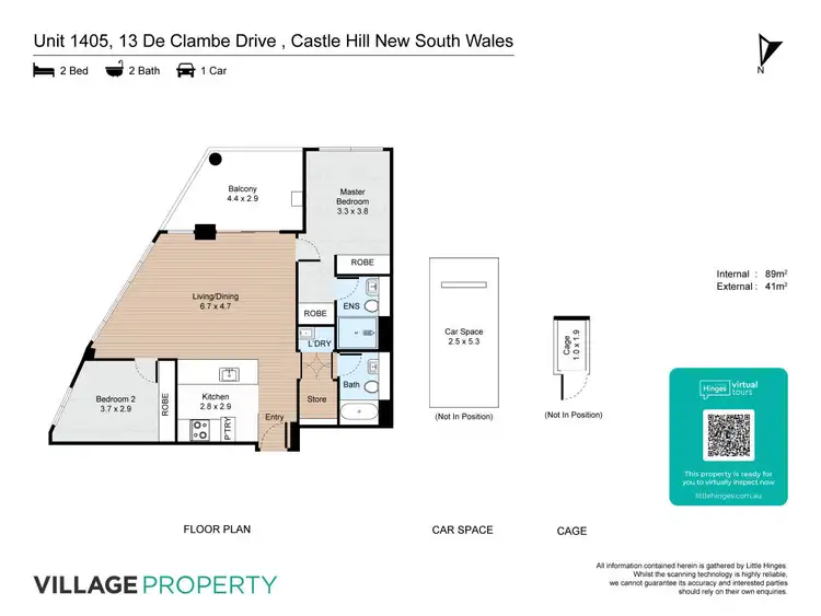 Floorplan of Homely apartment listing, 1405/13 De Clambe Drive, Castle Hill NSW 2154