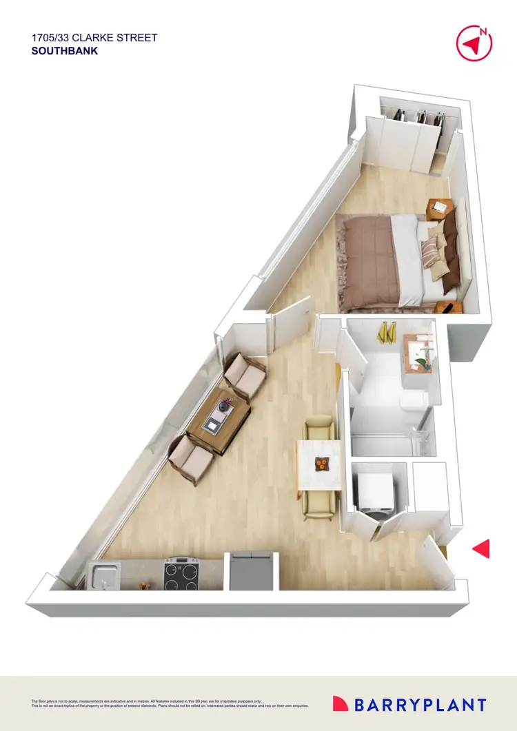 Floorplan of Homely apartment listing, 1705/33 Clarke Street, Southbank VIC 3006