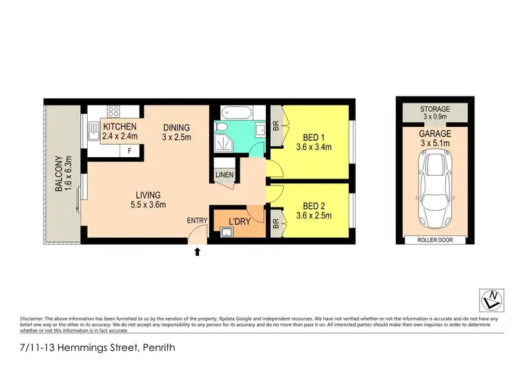Floorplan of Homely unit listing, 7/11-13 Hemming Street, Penrith NSW 2750