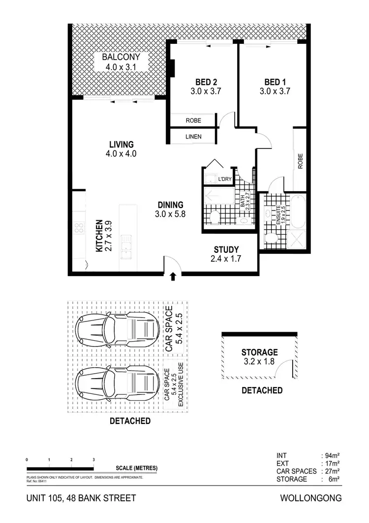 Floorplan of Homely unit listing, 105/48 Bank Street, Wollongong NSW 2500