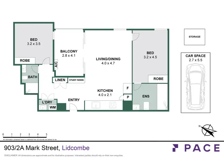 Floorplan of Homely apartment listing, 903/2A Mark Street, Lidcombe NSW 2141