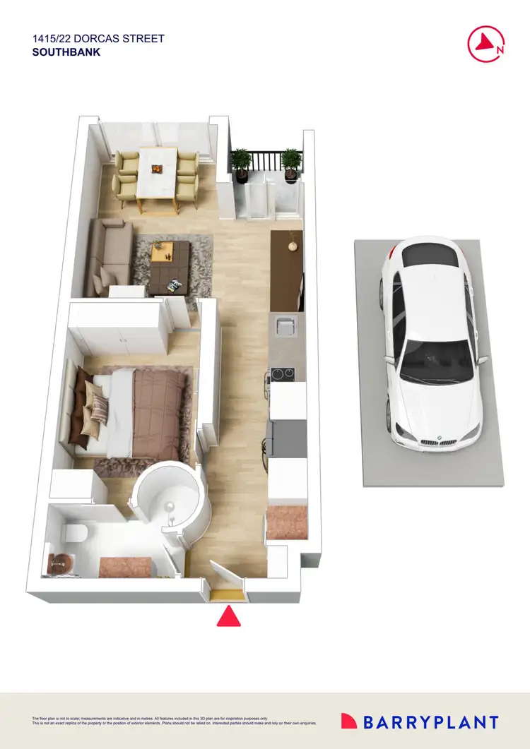 Floorplan of Homely apartment listing, 1415/22 Dorcas Street, Southbank VIC 3006