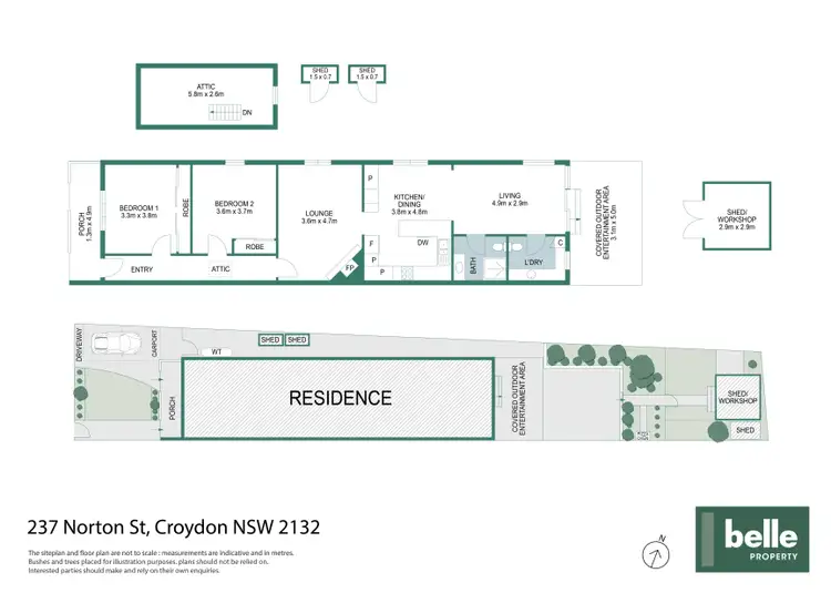 Floorplan of Homely semi-detached listing, 237 Norton Street, Croydon NSW 2132
