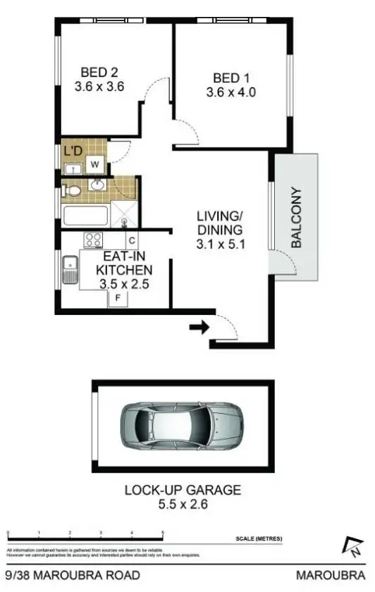Floorplan of Homely apartment listing, 9/38 Maroubra Road, Maroubra NSW 2035
