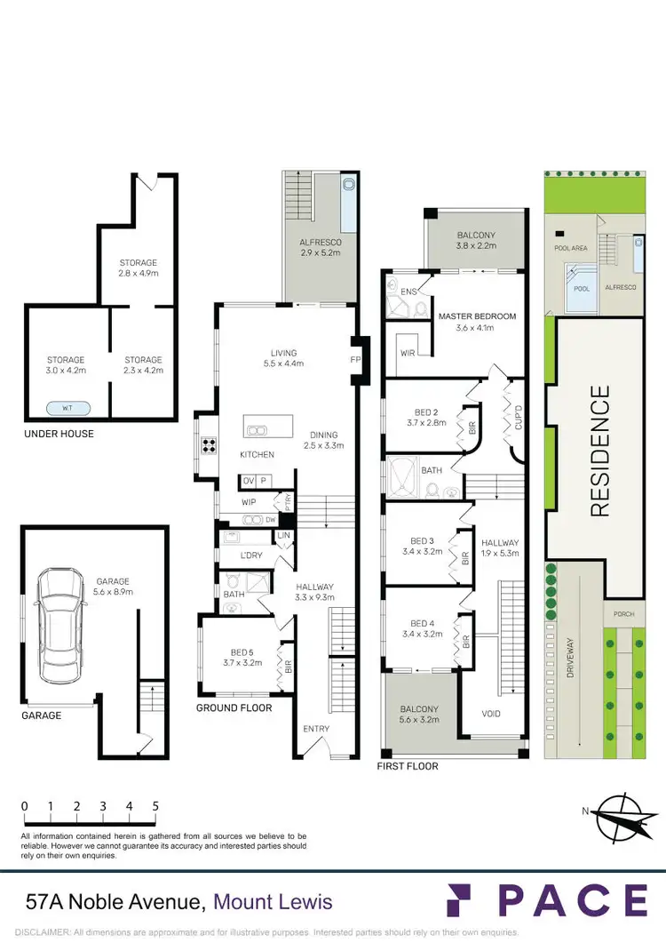 Floorplan of Homely semi-detached listing, 57A Noble Avenue, Mount Lewis NSW 2190