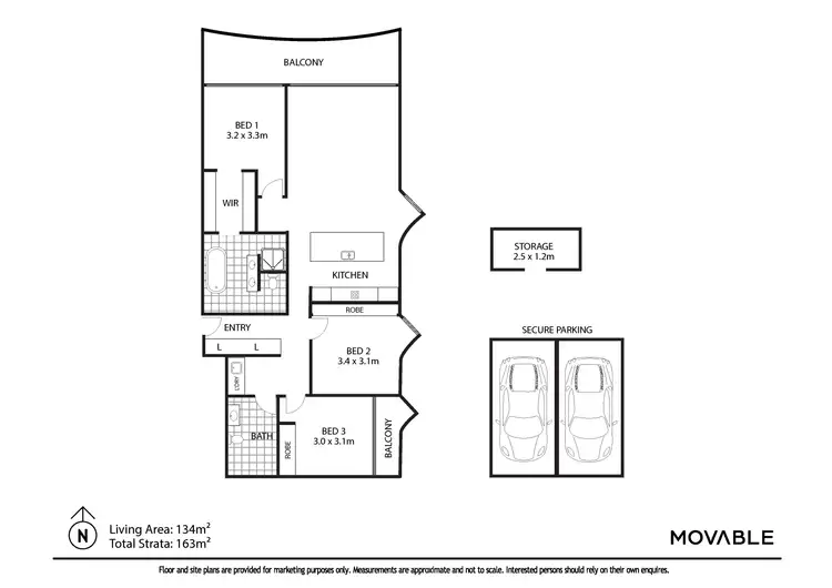 Floorplan of Homely apartment listing, 407/23 Honeysuckle Drive, Newcastle NSW 2300