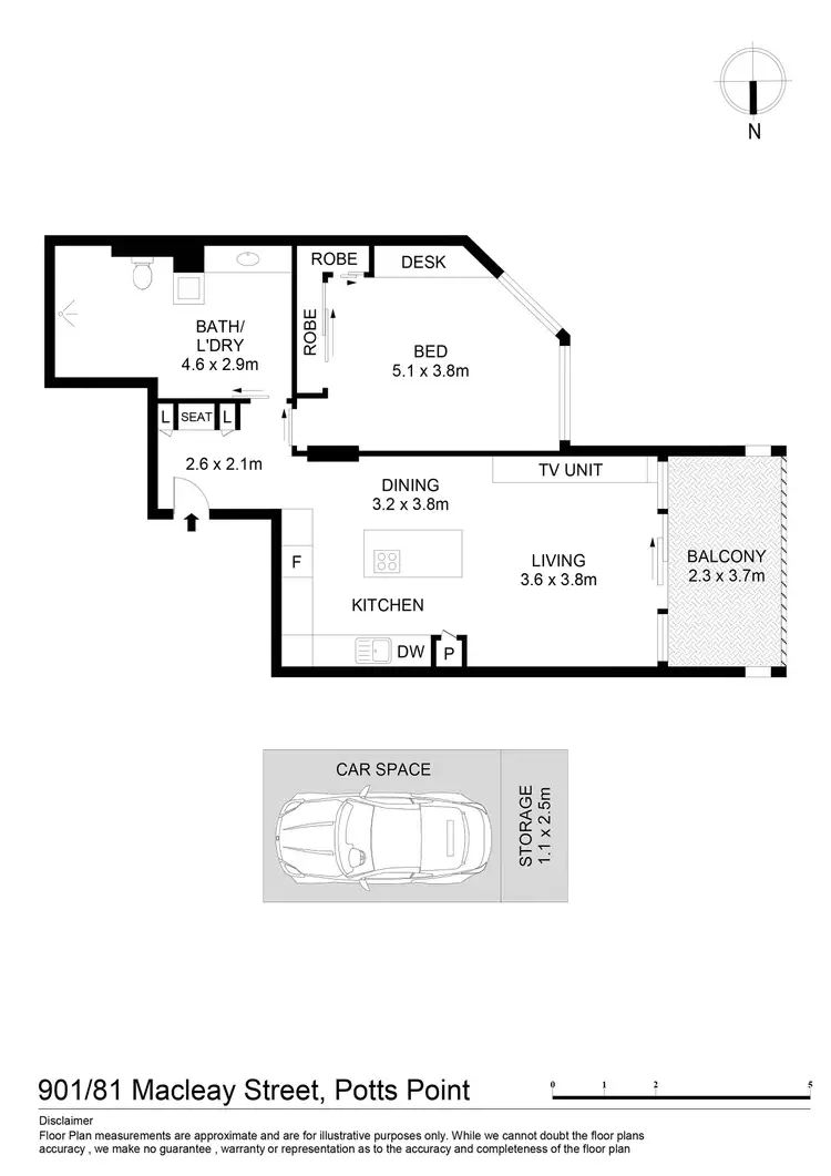 Floorplan of Homely apartment listing, 901/81 Macleay Street, Potts Point NSW 2011