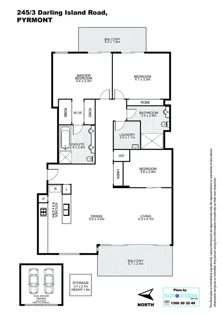Floorplan of Homely apartment listing, 245/3 Darling Island Road, Pyrmont NSW 2009