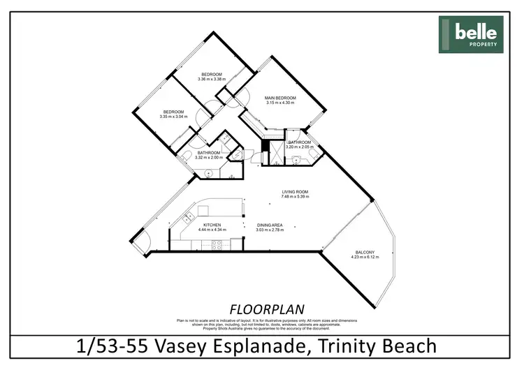 Floorplan of Homely apartment listing, 1/53-55 Vasey Esplanade, Trinity Beach QLD 4879