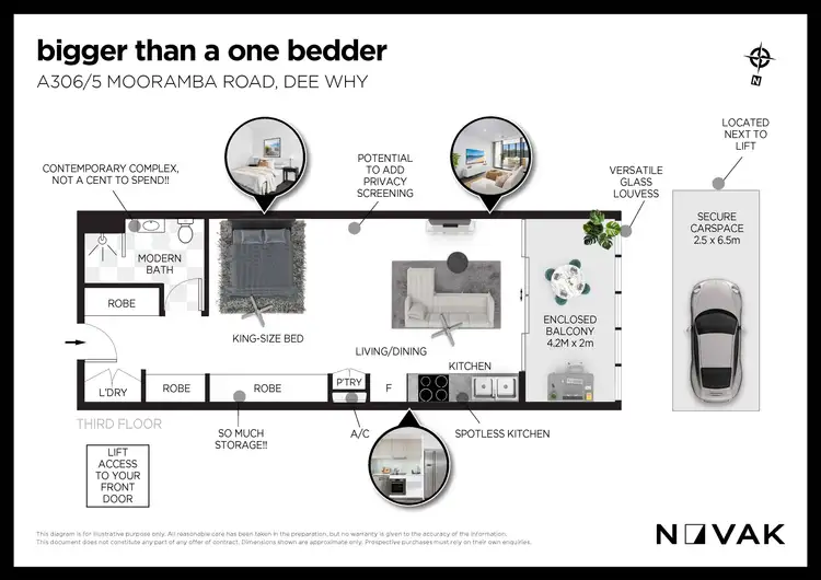 Floorplan of Homely apartment listing, A306/5 Mooramba Road, Dee Why NSW 2099