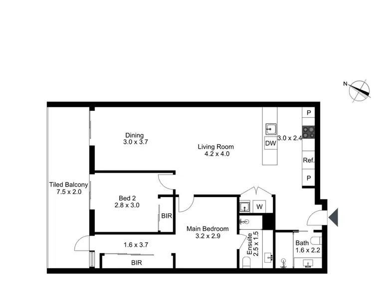 Floorplan of Homely apartment listing, 202/47 Currong Street North, Braddon ACT 2612