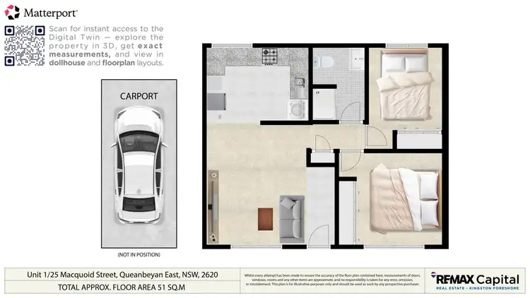 Floorplan of Homely unit listing, 1/25 Macquoid Street, Queanbeyan NSW 2620
