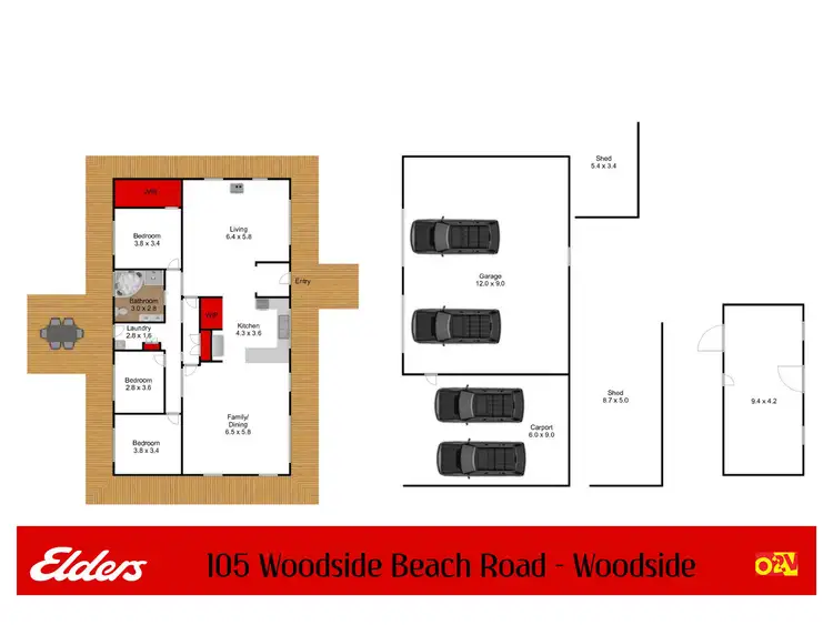 Floorplan of Homely house listing, 105 Woodside Beach Road, Woodside VIC 3874