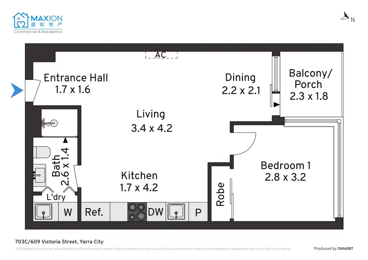 Floorplan of Homely apartment listing, 703C/609 Victoria Street, Abbotsford VIC 3067