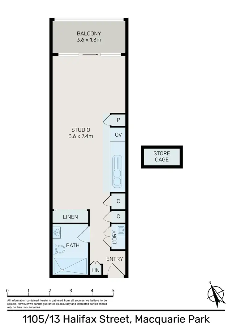Floorplan of Homely studio listing, 1105/13 Halifax Street, Macquarie Park NSW 2113