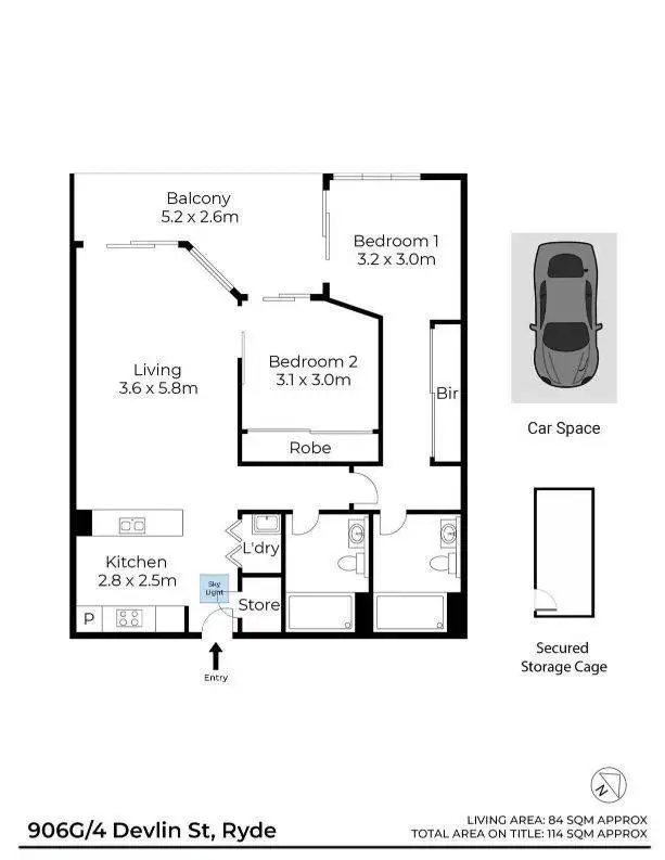 Floorplan of Homely apartment listing, 4 Devlin Street, Ryde NSW 2112