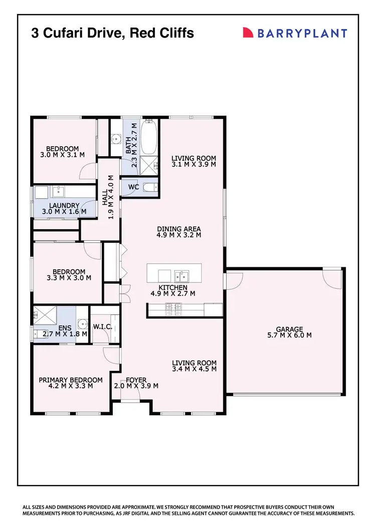 Floorplan of Homely house listing, 3 Cufari Drive, Red Cliffs VIC 3496