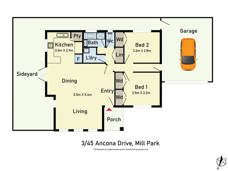 Floorplan of Homely townhouse listing, 3/45 Ancona Drive, Mill Park VIC 3082
